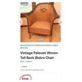 P - LOT OF 3 WICKER ARMCHAIRS W/ CUSHIONS (R1)