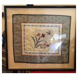 P - FRAMED VINTAGE NEEDLEWORK ART 14X13" (A3)