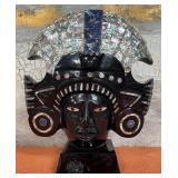 303 - OBSIDIAN & MOTHER OF PEARL SCULPTURE (D55)