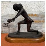 303 - BRONZE SCULPTURE OF TENNIS PLAYER (D78)