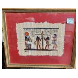 303 - EGYPTIAN PAPYRUS PAINTING FRAMED19X23" (Q7)