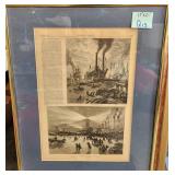 303 - ANTIQUE HISTORICAL PRINT FRAMED17X21" (Q13)