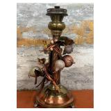 303 - ORNATE BRASS CANDLEHOLDER WITH FRUITS