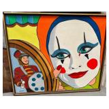 303 - ORIGINAL CIRCUS CLOWN ART FRAMED 25X21" (P7)