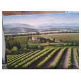 303 - VINEYARD LANDSCAPE OIL CANVAS PAINTING