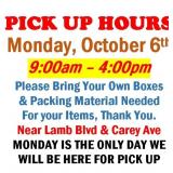 AUCTION PICK UP DAY & HOURS