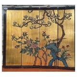 303 - VINTAGE 4-PANEL CHINESE ARTWORK 36X42"