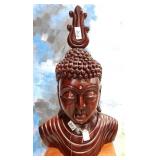 303 - VINTAGE HANDCRAFTED WOODEN BUDDHA SCULPTURE