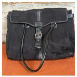303 - BLACK LEATHER TARGUS LAPTOP BAG