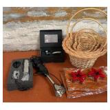 303 - KITCHENWARE AND WICKER BASKET LOT