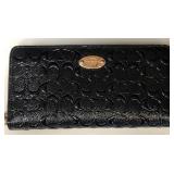 PP - COACH BLACK PATENT ZIP AROUND WALLET