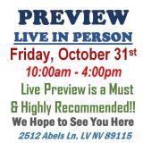 PREVIEW LIVE IN PERSON - Friday, October 31st