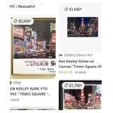 11 - KEN KEELEY "TIMES SQUARE" SERIGRAPH FRAMED