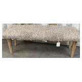 11 - HANDWOVEN WOOL BENCH W/ WOODEN LEGS