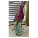 11 - ART GLASS PARROT FIGURE 12"T (L12)