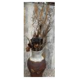 11 - 18"T DECOR VASE W/ DRIED GRASSES