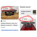 312 - ANTIQUE CAST IRON BALANCE SCALE (B7)