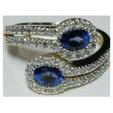14KT YELLOW GOLD TANZANITE & DIAMOND RING 4.50GRS