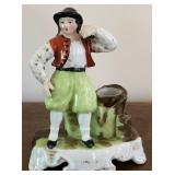 M - HANDPAINTED GERMAN PORCELAIN INKWELL (E140)