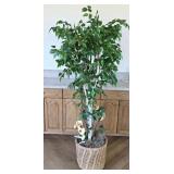 M - FAUX TREE IN BASKET PLANTER