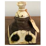 M - 18TH CENTURY WOOD & BONE INKWELL (E150)