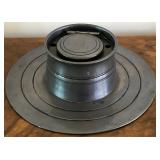 M - 1925 ENGLISH PEWTER INKWELL & PEN HOLDER