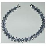 10KT WHITE GOLD TANZANITE BRACELET 10.30GRS
