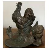 M - FRENCH NATIONAL ROOSTER/GERMAN EAGLE INKWELL