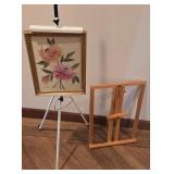 M - 2 ART EASELS W/ ARTWORK