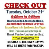 AUCTION PICK UP DAY & HOURS