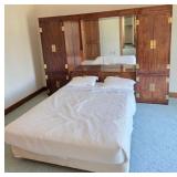 M - BED, MATTRESS SET, WALL UNIT HEADBOARD