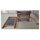 M - ANTIQUE WASHBOARD & WRINGER