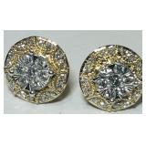 10KT YELLOW GOLD DIAMOND EARRINGS 2.60GRS