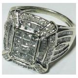 10KT WHITE GOLD DIAMOND RING 9.00GRS