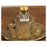 M - ANTIQUE NAPOLEON RISING SUN INKWELL (FRENCH)