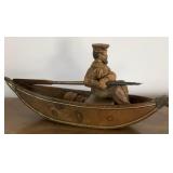 M - FRENCH CANOE PADDLE STAMP & PEN INKWELL