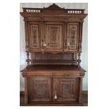 M - ANTIQUE WALNUT BREAKFRONT / BUFFET