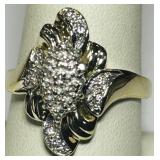 10KT YELLOW GOLD DIAMOND RING 3.70GRS