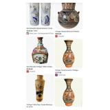 Q - CERAMIC PITCHER, VASES & JAR W/ LID (L70)