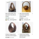 Q - WOODEN BASKET, PLANTER, VASE, SHELF (A18)