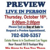 PREVIEW LIVE IN PERSON - Thursday, October 16th