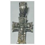 10KT WHITE GOLD DIAMOND CROSS PENDANT 2.90GRS