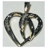 10KT YELLOW GOLD DIAMOND HEART PENDANT 1.70GRS
