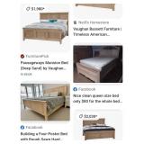 Q - STANLEY BED, MATTRESS SET, NIGHTSTANDS, LAMP