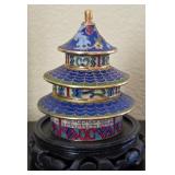 Q - CHINESE CLOISONNE PAGODA W/ STAND (L38)