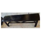 Q - BLACK WOODEN BENCH 60X14X18(H21)
