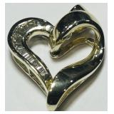 10KT YELLOW GOLD DIAMOND HEART PENDANT 3.10GRS