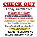 AUCTION PICK UP DAY & HOURS