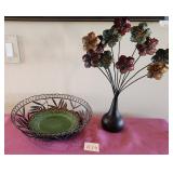 Q - DECORATIVE BASKET W/ VASE & FLOWERS (H29)