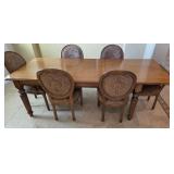 Q - KREISS 6 CHAIR DINING ROOM TABLE/ CHAIRS(L68)